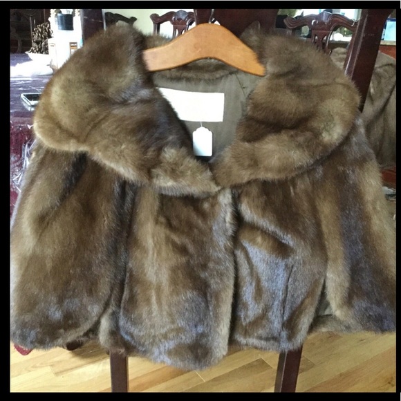 Vintage MINK Fur CAPE Stole Autumn Haze S/M/L-OS - Picture 12 of 12